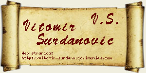 Vitomir Surdanović vizit kartica